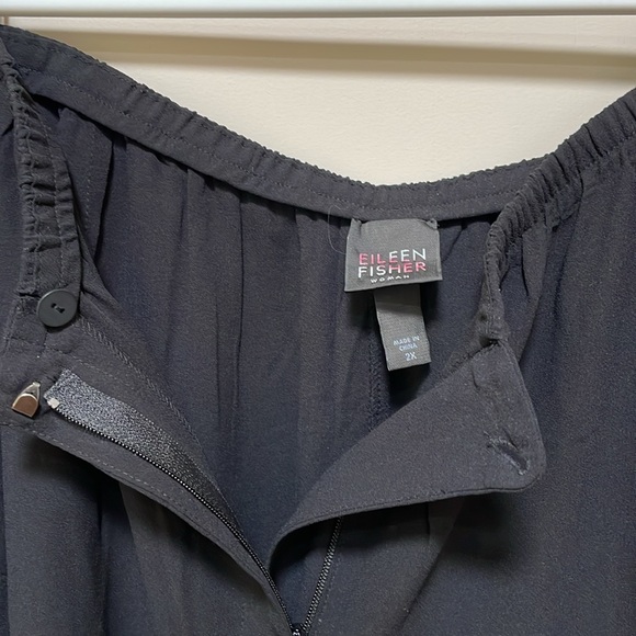 EILEEN FISHER, black silk pants - Picture 2 of 5